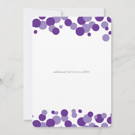 Invitations de la fête des bulles violettes (Dos)