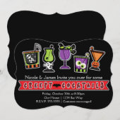 Invitations de la fête des COCKTAILS DÉPLAISANTS d (Devant / Derrière)