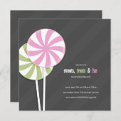 Invitations de la Fête des Lollipops de la Baleine (Devant / Derrière)