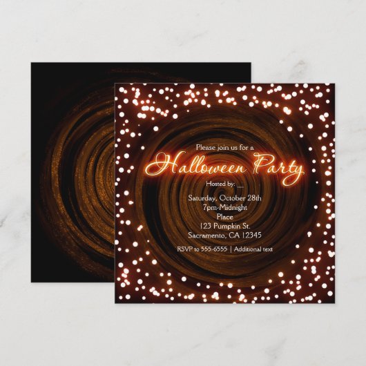 Invitations de la fête des lumières d'Halloween no (Devant / Derrière)
