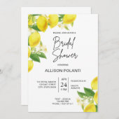 Invitations de la Fête des mariées à thème citron (Devant / Derrière)