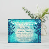 Invitations de la Fête des mariées Aqua Tree (Debout devant)