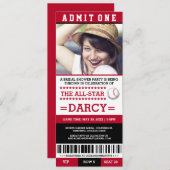 Invitations de la Fête des mariées de baseball (Devant / Derrière)