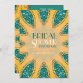Invitations de la Fête des mariées Turquoise d'or (Devant / Derrière)