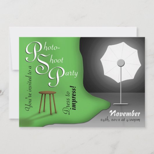 Invitations de la fête des photos vertes (Devant)
