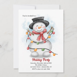 Invitations de la fête des Snowman de vacances