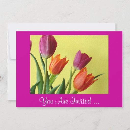 Invitations De La Fête Des Tulipes Violettes Et Or (Devant)