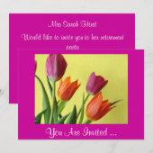 Invitations De La Fête Des Tulipes Violettes Et Or (Devant / Derrière)