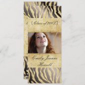 Invitations de la fête des zèbres/diplômes Vintage (Devant / Derrière)