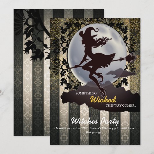 Invitations de la fête d'Halloween (Devant / Derrière)