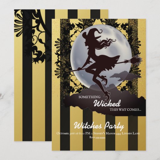 Invitations de la fête d'Halloween (Devant / Derrière)