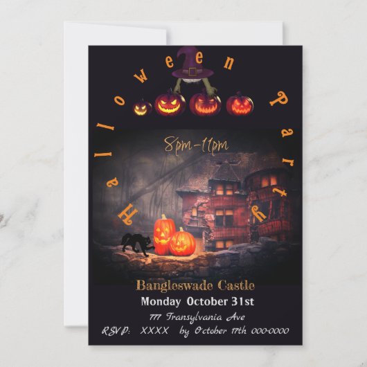 Invitations de la fête d'Halloween Bangleswade's C (Devant)