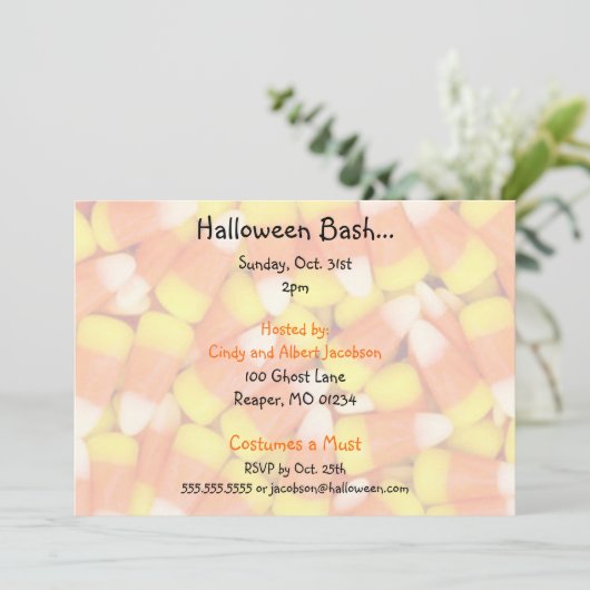 Invitations de la fête d'Halloween Candycorn (Debout devant)