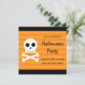 Invitations de la fête d'Halloween Carré Pirate Sk (Debout devant)