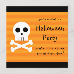 Invitations de la fête d'Halloween Carré Pirate Sk