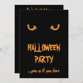 Invitations de la fête d'Halloween Chat Noir (Devant / Derrière)