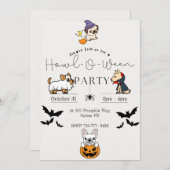 Invitations de la fête d'Halloween chien (Devant / Derrière)