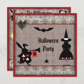 Invitations de la fête d'Halloween d'Alice et de R (Devant / Derrière)