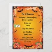 Invitations de la fête d'Halloween de la Girafe Fu (Dos)