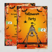 Invitations de la fête d'Halloween de la Girafe Fu (Devant / Derrière)