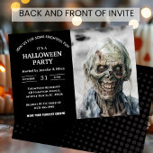 Invitations de la fête d'Halloween Déplaisant Zomb
