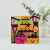 Invitations de la fête d'Halloween douce (Debout devant)