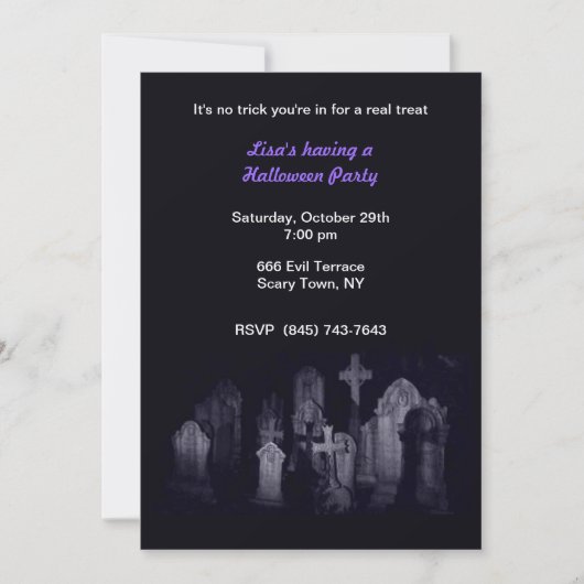 Invitations de la fête d'Halloween du cimetière de (Devant)