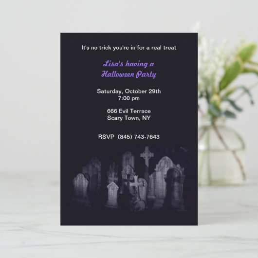 Invitations de la fête d'Halloween du cimetière de (Debout devant)