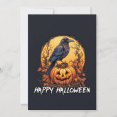 Invitations de la fête d'Halloween éffrayant Black (Dos)