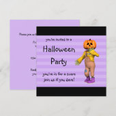Invitations de la fête d'Halloween heureux Jack Ca (Devant / Derrière)