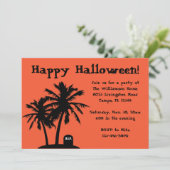 Invitations de la fête d'Halloween Palm Tree (Debout devant)