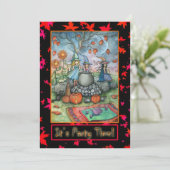 Invitations de la fête d'Halloween Petite sorcière (Debout devant)