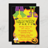 Invitations de la fête d'Halloween pour enfants (Devant / Derrière)