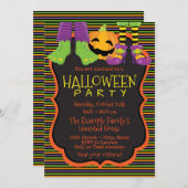 Invitations de la fête d'Halloween pour les enfant (Devant / Derrière)
