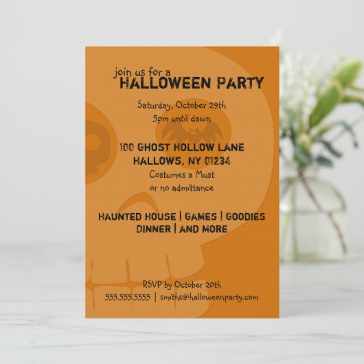 Invitations de la fête d'Halloween taculaire (Debout devant)