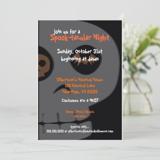 Invitations de la fête d'Halloween taculaire (Debout devant)