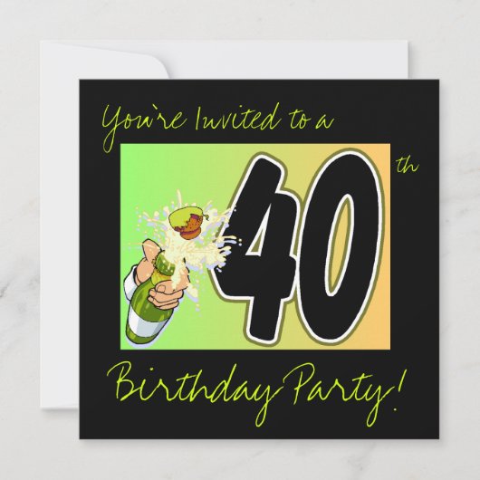 invitations de la fête du 40e anniversaire (Devant)