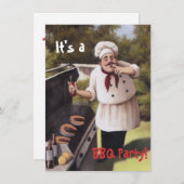 Invitations de la fête du barbecue Jardin amusant (Devant / Derrière)