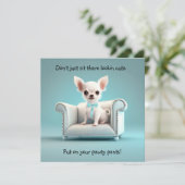 Invitations de la fête du Chihuahua bleu (Debout devant)