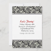 Invitations de la fête du coeur de Zebra (Dos)