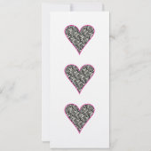 Invitations de la fête du coeur de Zebra (Dos)
