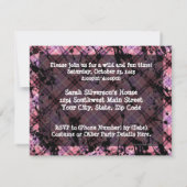 Invitations de la fête du Coeur du crâne rose et n (Dos)