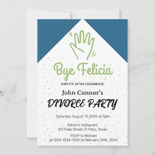 Invitations de la fête du divorce : Bye Felicia, H (Devant)