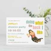 Invitations de la fête du divorce rétro (Debout devant)