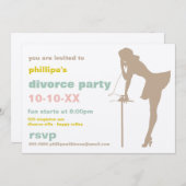 Invitations de la fête du divorce rétro (Devant / Derrière)
