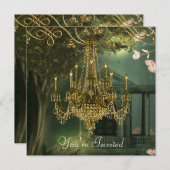 Invitations de la fête du lustre d'or Green Forest (Devant / Derrière)