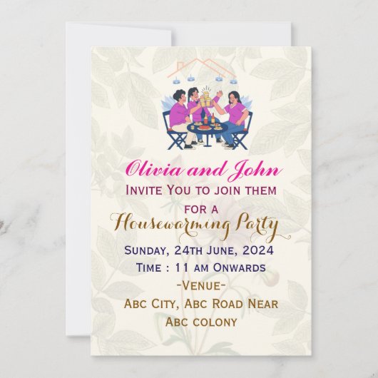 Invitations de la Fête du réchauffement du foyer (Devant)