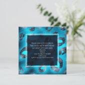 Invitations de la fête Empreinte de léopard Blue & (Debout devant)