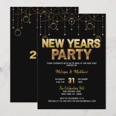 Invitations de la fête EVE de la nouvelle année Pa (Devant / Derrière)