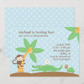 Invitations de la fête Jungle Pals (Devant / Derrière)